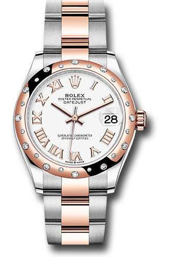 Rolex Steel and Everose Gold Datejust 31 Watch - 24 Diamond Bezel - RosŽ Index Dial - Oyster Bracelet - 278341RBR wro