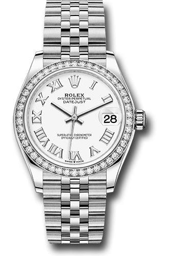 Rolex Steel and White Gold Datejust 31 Watch - Diamond Bezel - White Roman Dial - Jubilee Bracelet - 278384RBR wrj