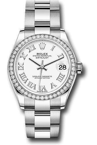 Rolex Steel and White Gold Datejust 31 Watch - Diamond Bezel - White Roman Dial - Oyster Bracelet - 278384RBR wro