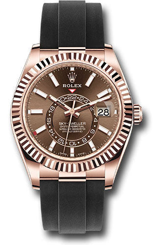 Rolex Everose Gold Sky-Dweller Watch - Chocolate Index Dial - Oysterflex Bracelet - 326235 choi