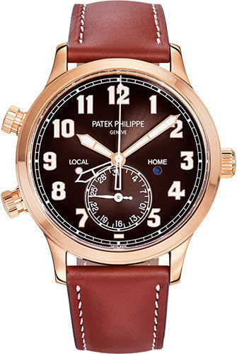 Patek Philippe Complications Calatrava Pilot Travel Time, 42 mm, Rose Gold, Brown Sunburst Dial