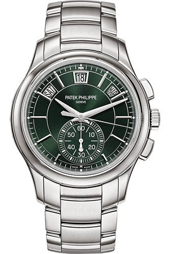 Patek Philippe Complications Flyback Chronograph Annual Calendar, Stainless Steel, Olive Green Dial, Stainless Steel Bracelet