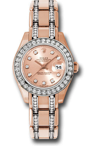 Rolex Everose Gold Lady-Datejust Pearlmaster 29 Watch - 34 Diamond Bezel - Pink Diamond Dial - 80285.74945 pchd