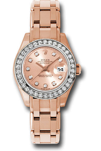Rolex Everose Gold Lady-Datejust Pearlmaster 29 Watch - 34 Diamond Bezel - Pink Diamond Dial - 80285 pchd