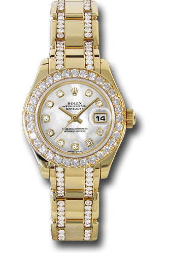Rolex Yellow Gold Lady-Datejust Pearlmaster 29 Watch - 32 Diamond Bezel - Mother-Of-Pearl Diamond Dial - 80298.74948 md