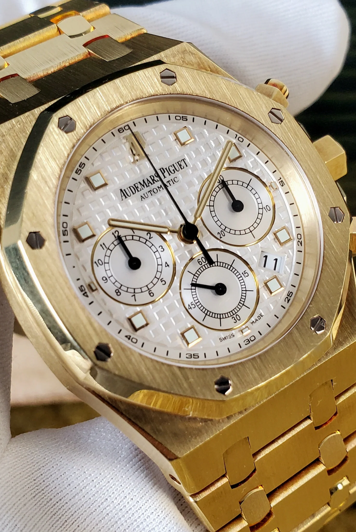 Audemars Piguet 25960BA yellow gold chronograph watch full set 39mm