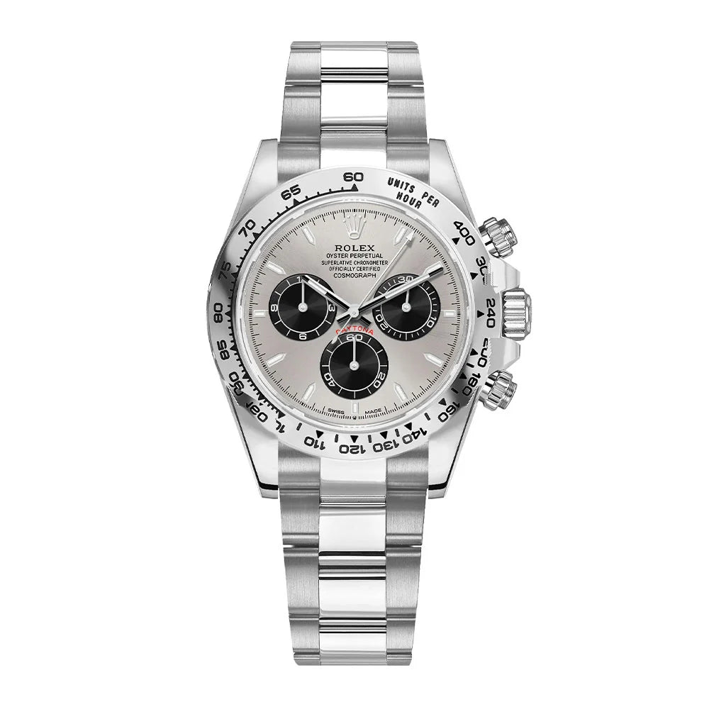 Rolex White Gold Daytona 40 "Ghost", White Gold Bezel, Steel Index Dial, Oyster Bracelet, Ref. 126509