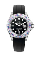 Rolex White Gold Yacht-Master 40, Sapphire Bezel, Black Dial, Black Oysterflex, Ref. 126679SABR