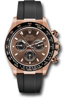 Rolex Everose Gold Cosmograph Daytona 40 Watch - Chocolate Index Dial - Black Oysterflex Strap - 116515LN chobkof