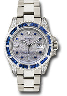 Rolex White Gold Submariner Date Watch - Sapphire And Diamond Bezel - Diamond Paved Dial - 116659 SABR dps