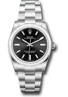 Rolex Oyster Perpetual 34 Watch - Domed Bezel - Black Index Dial - Oyster Bracelet - 124200 bkio