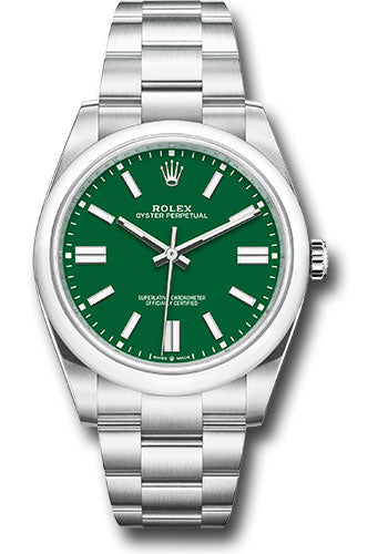 Rolex Oyster Perpetual 41mm Green Index Dial  124300 greio