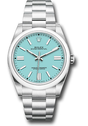 Rolex Oyster Perpetual 41mm Turquoise Blue Index Dial  124300 tbio