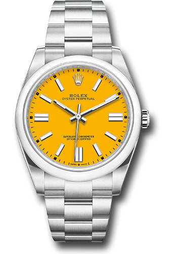Rolex Oyster Perpetual 41mm Yellow Index Dial 124300 yio