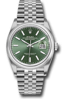 Rolex Oystersteel Datejust 36 Watch - Domed Bezel - Mint Green Index Dial - Jubilee Bracelet - 126200 mgij