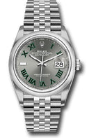 Rolex Oystersteel Datejust 36 Watch - Domed Bezel - Slate Roman Dial - Jubilee Bracelet - 126200 slgrj