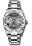 Rolex Oystersteel Datejust 36 Watch - Domed Bezel - Slate Roman Dial - Oyster Bracelet - 126200 slgro