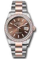 Rolex Everose Rolesor Datejust 36 Watch - Diamond Bezel - Chocolate Index Dial - Oyster Bracelet - 126281rbr choio