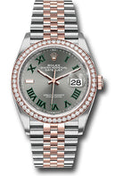 Rolex Everose Rolesor Datejust 36 Watch - Diamond Bezel - Slate Roman Dial - Jubilee Bracelet - 126281rbr slgrj