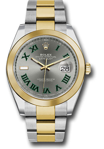 Rolex Steel and Yellow Gold Rolesor Datejust 41mm Slate Green Roman Dial 126303 slgro