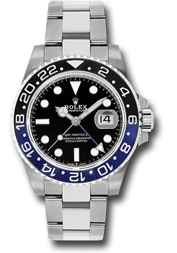 Rolex Steel GMT-Master II 40mm Black And Blue Batman Bezel Black Dial 126710BLNR o
