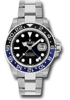 Rolex Steel GMT-Master II 40 Watch - Black And Blue Batman Bezel - Black Dial - Oyster Bracelet - 2021 Release - 126710BLNR o