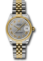 Rolex Steel and Yellow Gold Datejust 31 Watch - Domed Bezel - Slate Grey Roman Dial - Jubilee Bracelet - 178243 grj