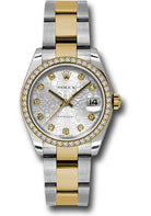 Rolex Steel and Yellow Gold Datejust 31 Watch - 46 Diamond Bezel - Silver Jubilee Diamond Dial - Oyster Bracelet - 178383 sjdo