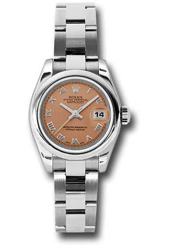 Rolex Steel Lady-Datejust 26 Watch - Domed Bezel - Pink Roman Dial - Oyster Bracelet - 179160 pro