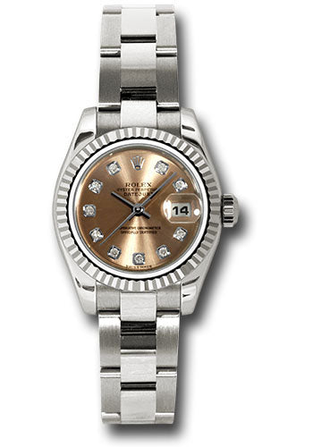 Rolex White Gold Lady-Datejust 26mm - Fluted Bezel - Pink Diamond Dial - Oyster Bracelet - 179179 pdo