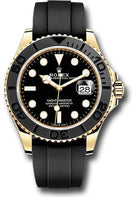 Rolex Yellow Gold Yacht-Master 42 Watch - Black Dial - Oysterflex Strap - 226658 bk