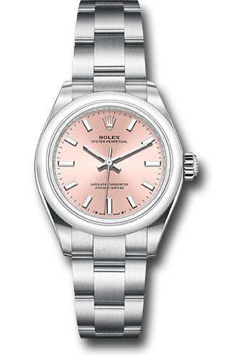 Rolex Oyster Perpetual 28 Watch - Domed Bezel - Pink Index Dial - Oyster Bracelet - 276200 pio