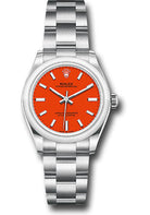 Rolex Oyster Perpetual 31 Watch - Domed Bezel - Coral Red Index Dial - Oyster Bracelet - 277200 reio