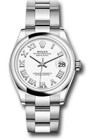 Rolex Steel and White Gold Datejust 31 Watch - Domed Bezel - White Roman Dial - Oyster Bracelet - 278240 wro