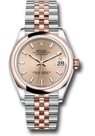 Rolex Steel and Everose Gold Datejust 31 Watch - Domed Bezel - RosŽ Roman Dial - Jubilee Bracelet - 278241 roij