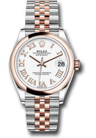 Rolex Steel and Everose Gold Datejust 31 Watch - Domed Bezel - RosŽ Index Dial - Jubilee Bracelet - 278241 wrj