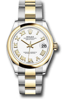 Rolex Steel and Yellow Gold Datejust 31 Watch - Domed Bezel - White Roman Dial - Oyster Bracelet - 278243 wro