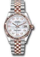 Rolex Steel and Everose Gold Datejust 31 Watch - Fluted Bezel - Silver Diamond Dial - Jubilee Bracelet - 278271 mdj