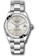 Rolex Steel and White Gold Datejust 31 Watch - Domed 24 Diamond Bezel - Silver Index Dial - Oyster Bracelet - 278344RBR sio