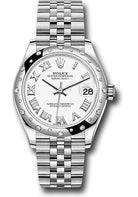 Rolex Steel and White Gold Datejust 31 Watch - Domed 24 Diamond Bezel - White Roman Dial - Jubilee Bracelet - 278344RBR wrj