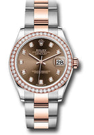 Rolex Steel and Everose Gold Datejust 31 Watch - 46 Diamond Bezel - Chocolate Diamond Dial - Oyster Bracelet - 278381RBR chodo