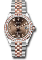 Rolex Steel and Everose Gold Datejust 31 Watch - 46 Diamond Bezel - Chocolate Diamond Roman VI Dial - Jubilee Bracelet - 278381RBR chodr6j