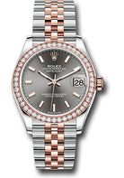 Rolex Steel and Everose Gold Datejust 31 Watch - 46 Diamond Bezel - Dark Rhodium Index Dial - Jubilee Bracelet - 278381RBR dkrhij