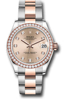 Rolex Steel and Everose Gold Datejust 31 Watch - 46 Diamond Bezel - RosŽ Diamond Dial - Oyster Bracelet - 278381RBR rodo