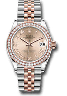 Rolex Steel and Everose Gold Datejust 31 Watch - 46 Diamond Bezel - RosŽ Roman Dial - Jubilee Bracelet - 278381RBR rorj