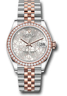 Rolex Everose Rolesor Datejust 31 Watch - Diamond Bezel - Silver Floral Motif Diamond Dial - Jubilee Bracelet - 278381rbr sflomdj