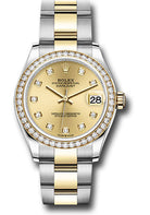 Rolex Steel and Yellow Gold Datejust 31 Watch - Diamond Bezel - Champagne Diamond Dial - Oyster Bracelet - 278383RBR chdo