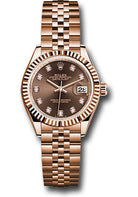 Rolex Everose Gold Lady-Datejust Watch - Fluted Bezel - Chocolate Diamond Dial - Jubilee Bracelet - 279175 chodj