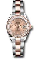 Rolex Everose Rolesor Lady-Datejust Watch - Diamond Bezel - RosŽ Star Diamond Roman 9 Dial - Oyster Bracelet - 279381rbr rs9dix8do