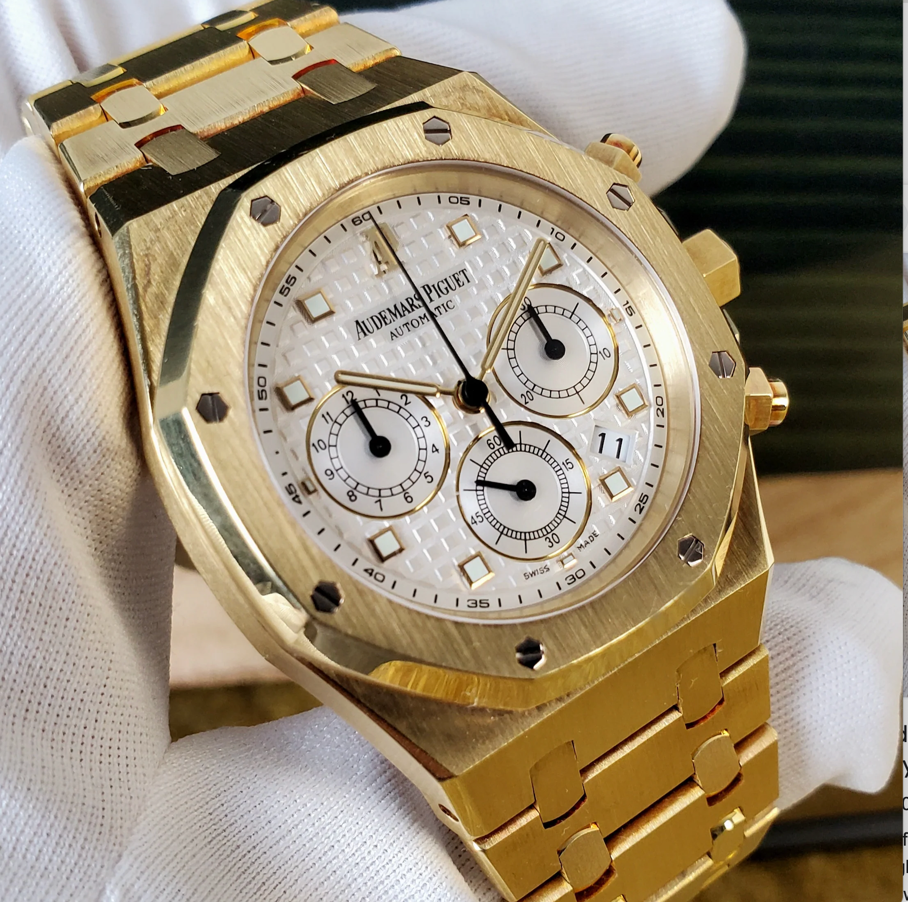 Audemars Piguet 25960BA yellow gold chronograph watch full set 39mm
